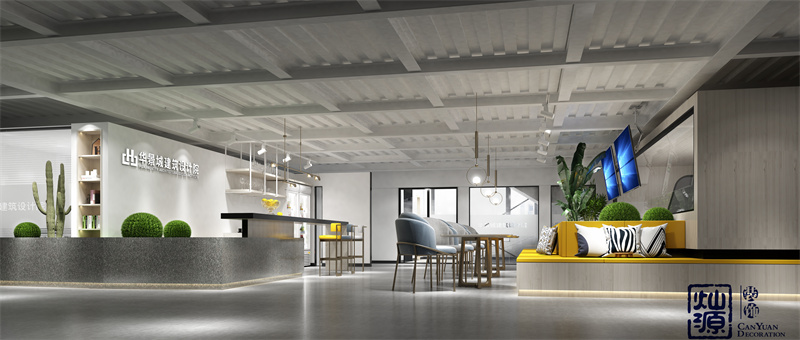 超值設(shè)計(jì)費(fèi)！又美又颯的南寧辦公室裝修前廳效果圖案例鑒賞（一）