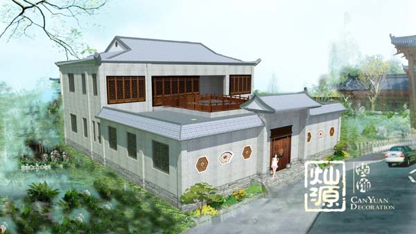 四合院別墅設(shè)計外觀實景圖