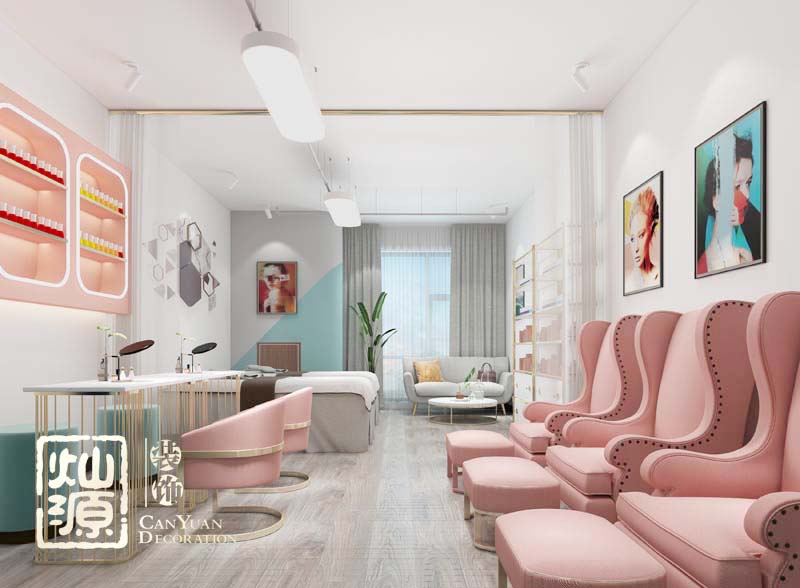 “揣摩顧客心理，小平米爆款專屬設(shè)計(jì)”——航洋城南寧美甲店設(shè)計(jì)裝修案例-燦源裝飾