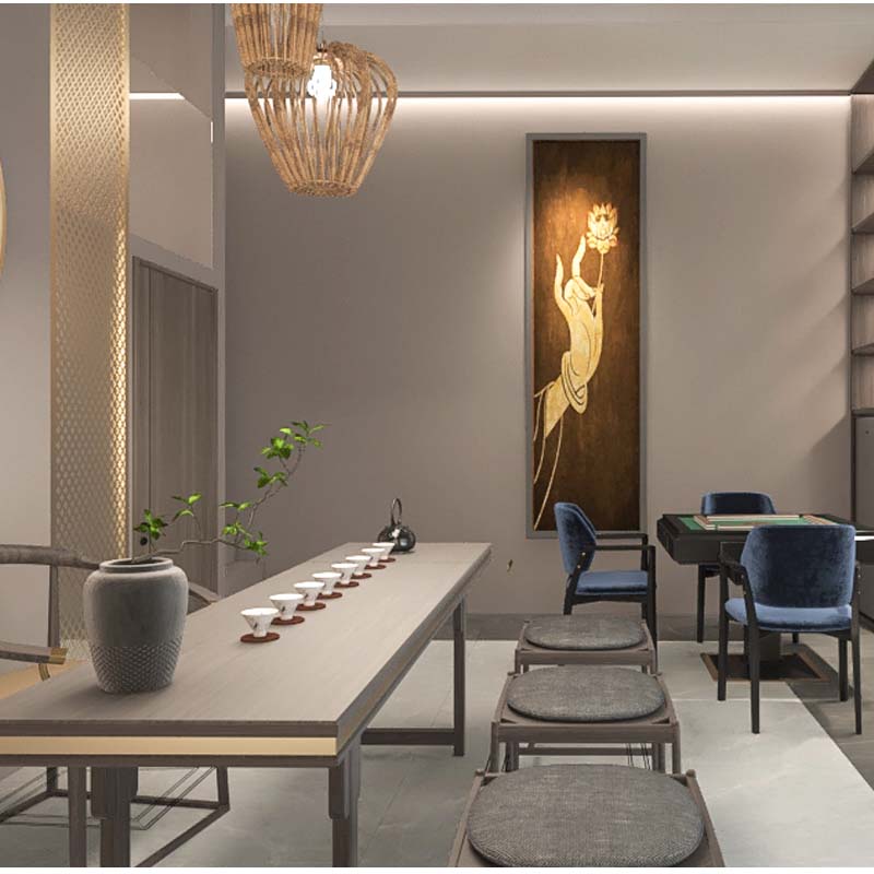 “多功能娛樂化，雅致又不失趣味性”—Loft格局南寧中式茶館設(shè)計(jì)裝修案例